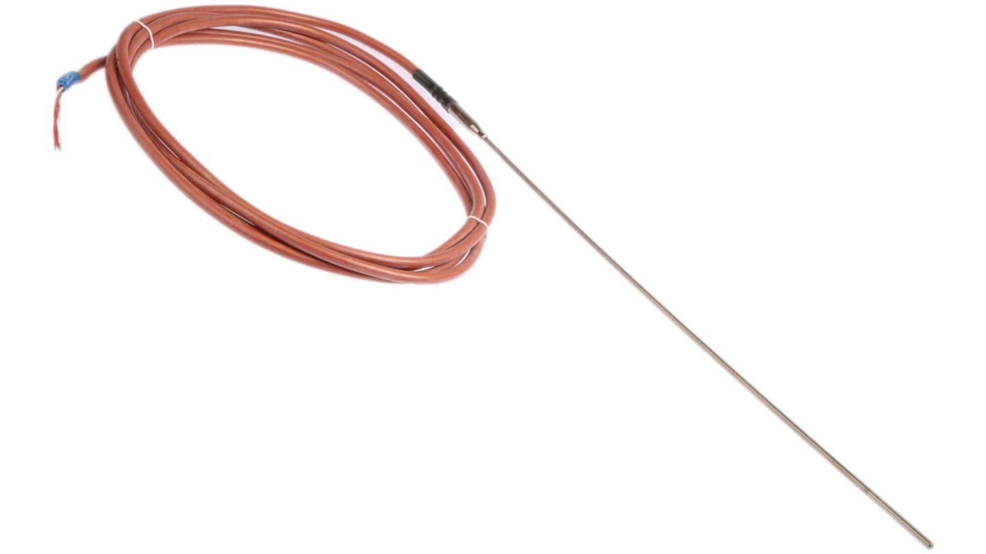 Sensore RTD PT100 Jumo 902250/32-415-1001-1-3-300-04-2500/000, guaina flessibile in acciaio INOX, lunghezza 300 mm, range -50°C/+600°C.