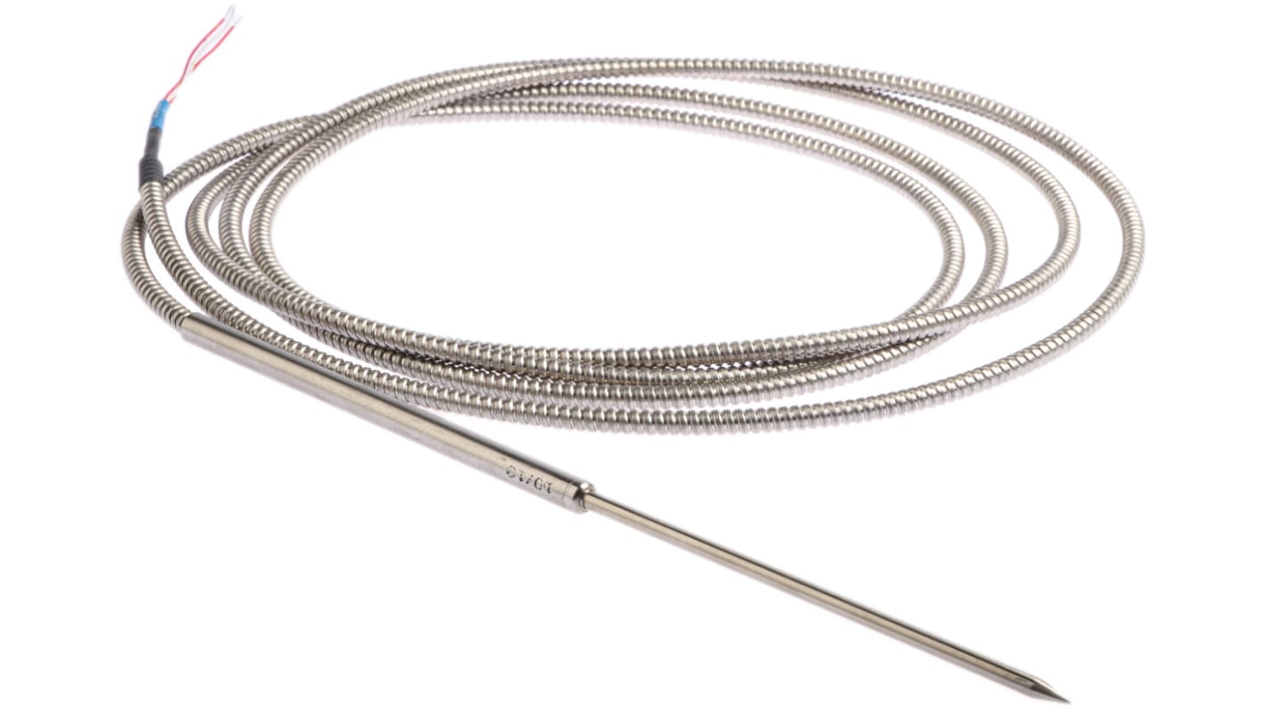 Sensore di temperatura Jumo 902350/34-386-1001-1-5-150-2-04-3100/317, RTD PT100, lunghezza sonda 150mm, diametro 5mm, classe B, cavo PTFE 3m.