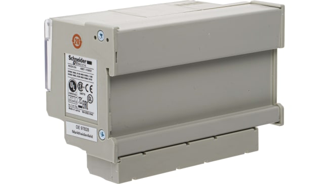 Modulo I/O PLC Schneider Electric ABE7H16R31 per sistemi Telefast 2, montaggio su guida DIN, corrente di uscita 0,5 A per canale.
