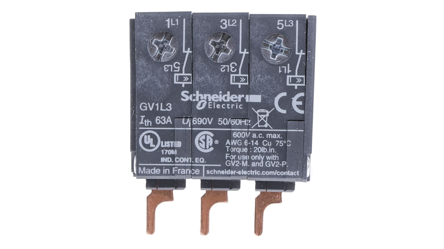 Interruttore automatico di protezione motore Schneider Electric GV1L3 GV2 per TeSys - Limitatore contattore magnetotermico per protezione affidabile da sovraccarichi e cortocircuiti.
