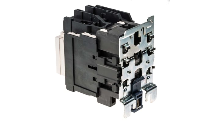 Contattore Schneider Electric LC1D80FE7, 3 poli, 3 NA, 80 A, montaggio su guida DIN, dimensioni 85x127x125 mm.