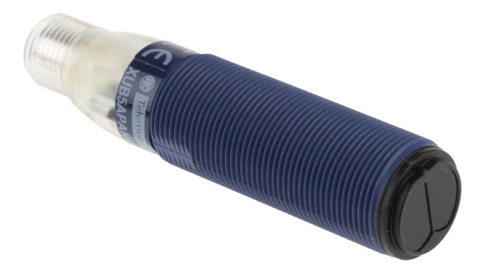 Sensore fotoelettrico cilindrico Telemecanique Sensors XUB5APANM12, rilevamento fino a 600 mm, uscita PNP, IP65/IP67.