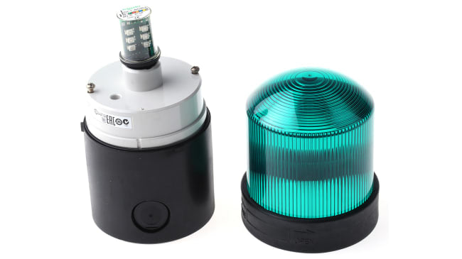 Segnalatore Fisso Schneider Electric XVBL0B3 LED Verde 24V ca/cc Harmony XVB IP65 - Design compatto 70mm, montaggio su base, ideale per lunghe distanze.