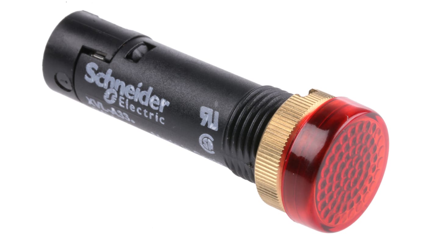 Schneider Electric, spia LED rossa da 12mm per montaggio a pannello, tensione 24V cc, protezione IP40/IP65.