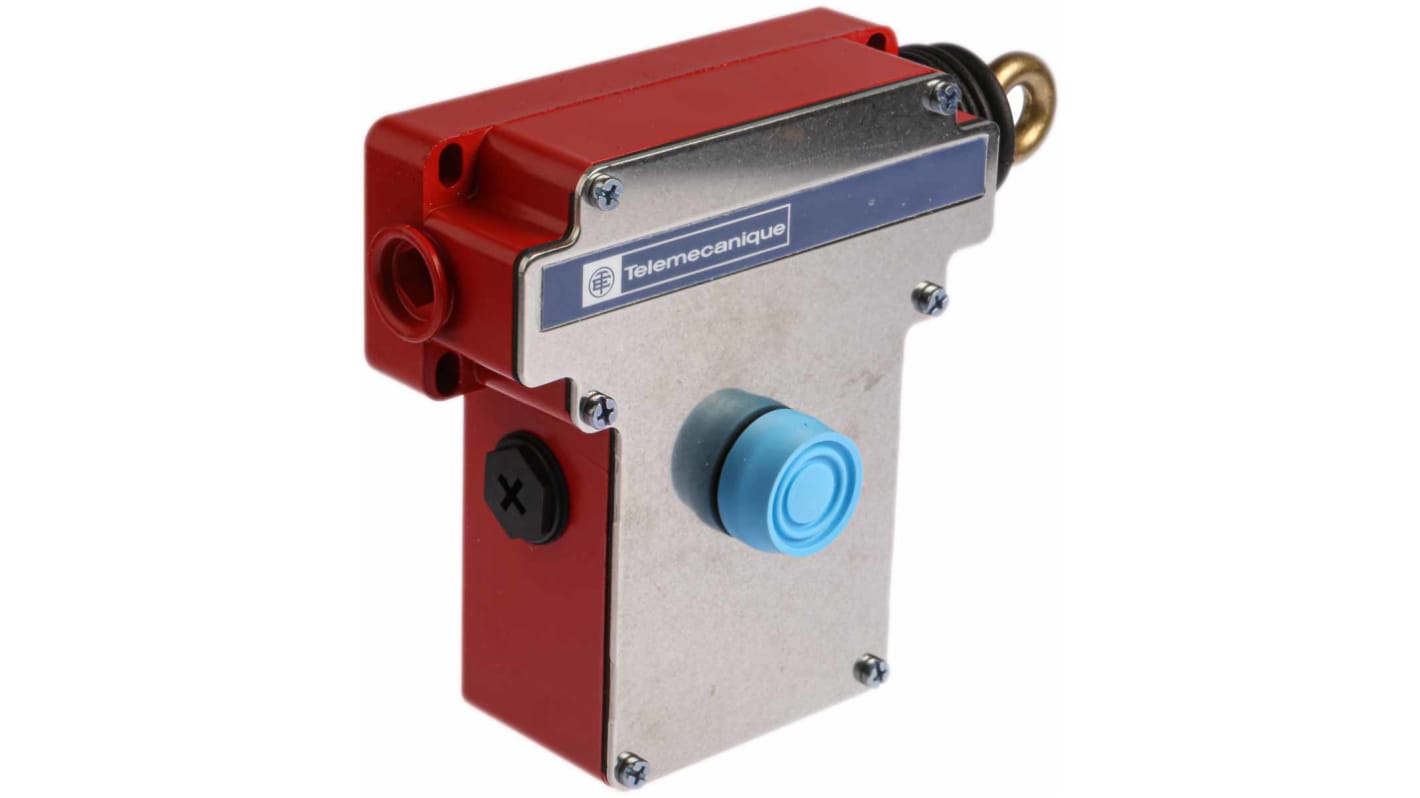 Interruttore a corda Telemecanique Sensors XY2CE1A270 - 50m, 2NC, montaggio lato destro per arresto di emergenza. Sicuro e affidabile.