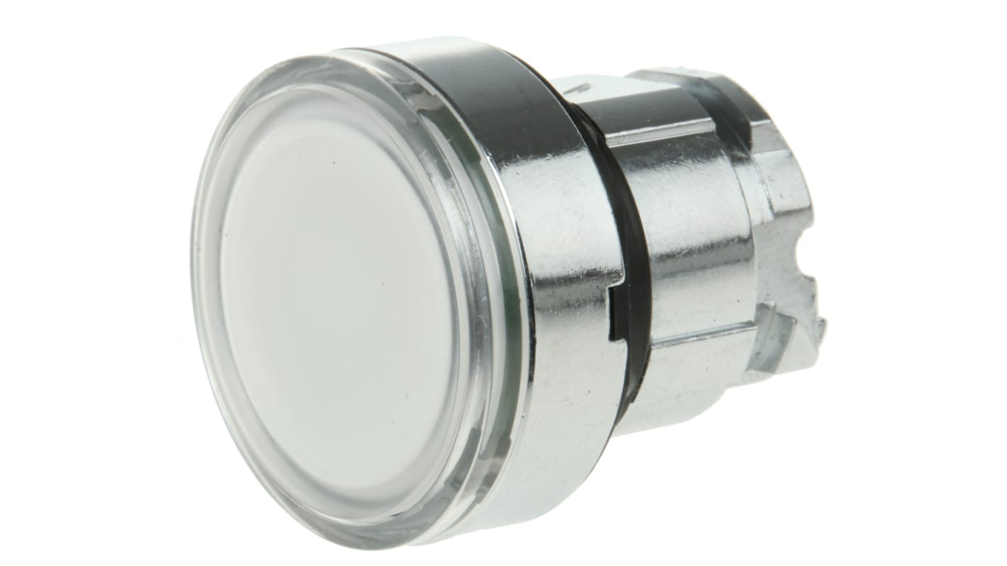 Attuatore pulsante Mantenuto Harmony XB4, Bianco LED - Schneider Electric ZB4BH013. Testa rotonda push-push per applicazioni professionali.