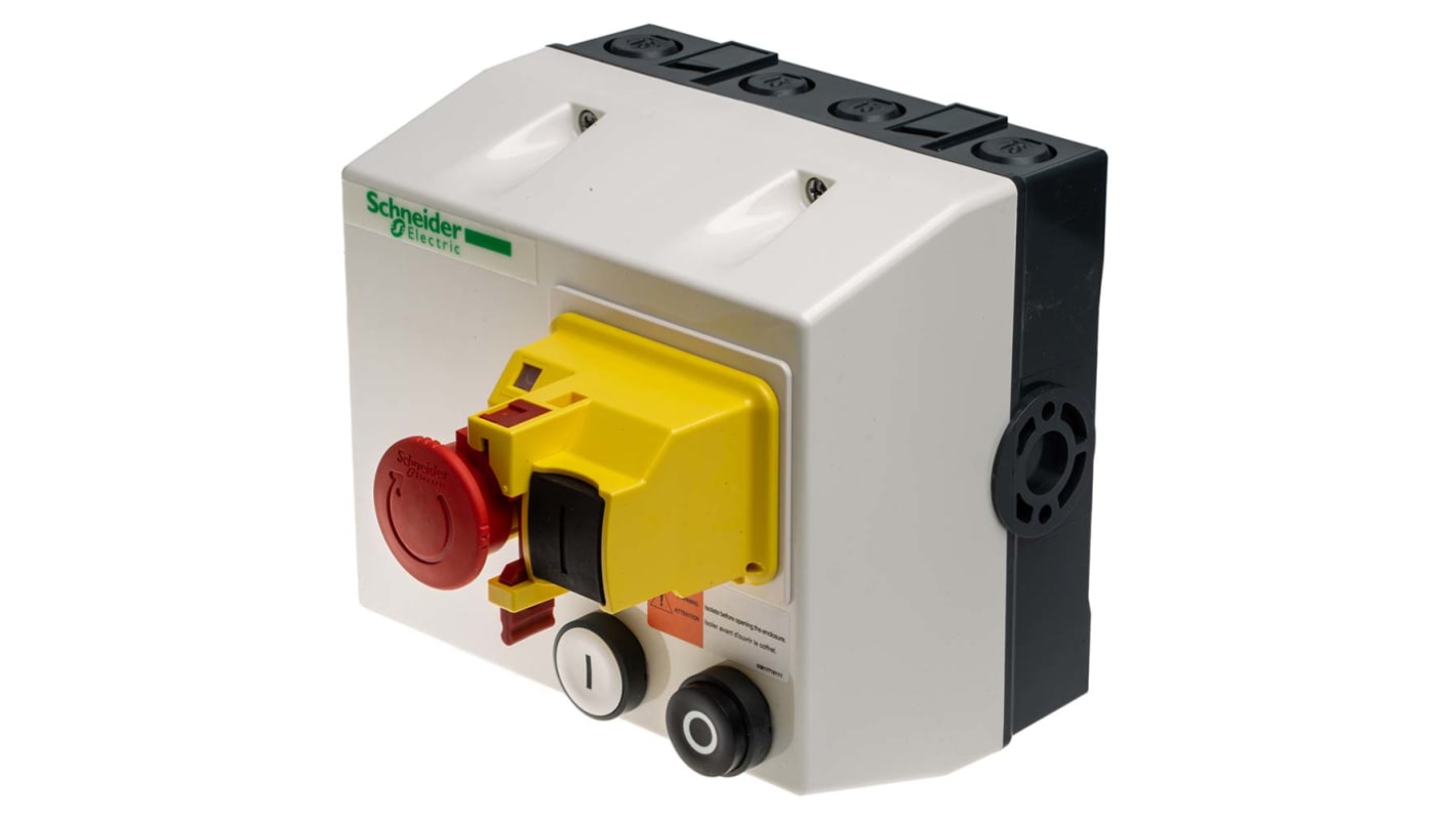 Starter DOL automatico Schneider Electric LG7K06Q706, 3 fasi, potenza 0,55 kW, tensione 440 V AC, grado di protezione IP657. Dimensioni: 165x175x120 mm, contenitore in plastica/metallo.