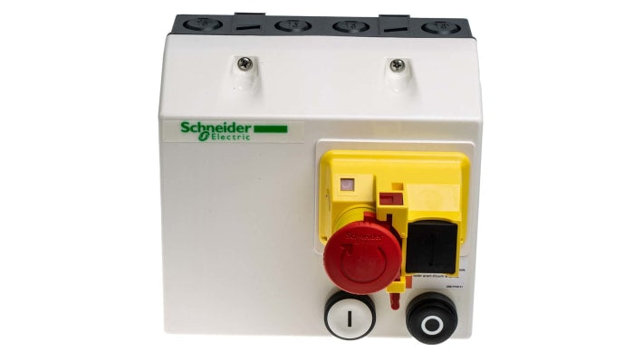 Starter DOL automatico Schneider Electric LG7K06Q706, 3 fasi, potenza 0,55 kW, tensione 440 V AC, grado di protezione IP657. Dimensioni: 165x175x120 mm, contenitore in plastica/metallo.