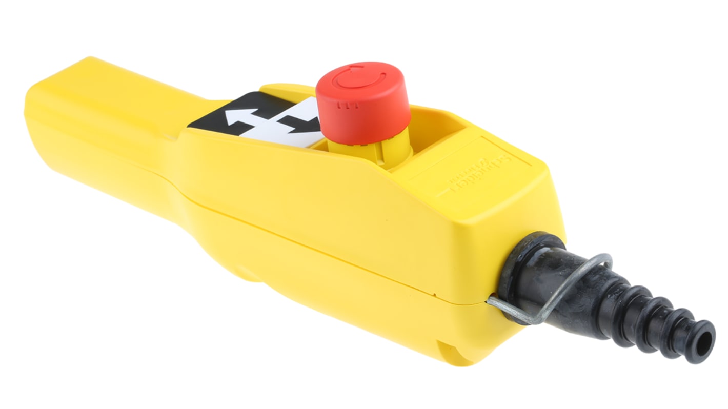 Stazione pensile con pulsante Schneider Electric XACA2013, 1NC + 2NO, IP65 - Ideale per macchinari industriali. Facile da installare e manutenere.