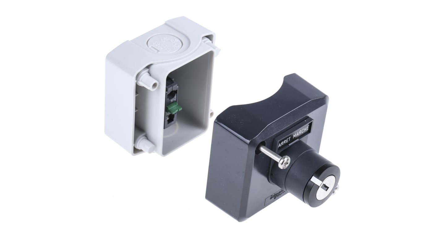 Interruttore Schneider Electric XALD142, 10A, manopola rotante "On/Off", contenitore in policarbonato, IP66/IP67/IP69K.