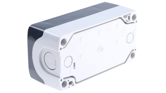 Scatola pulsante Schneider Electric XALD311, grigio antracite, protezione IP66/IP67/IP69K, attuazione a molla, dimensioni 104x68x62 mm.