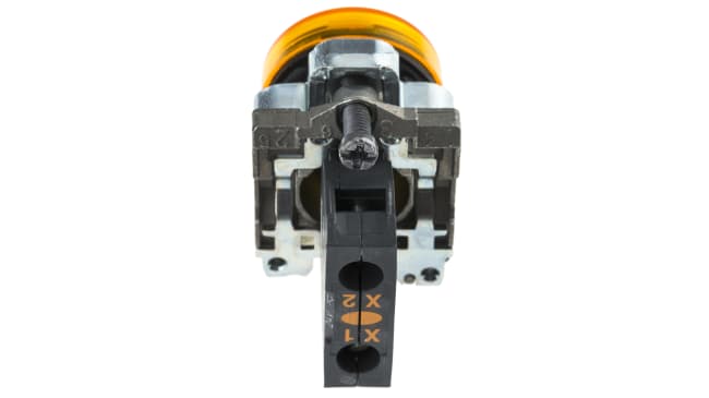 Spia LED universale Schneider Electric XB4BVB5 - 22mm, Montaggio a pannello, IP66/IP67/IP69K. Ideale per ambienti industriali.