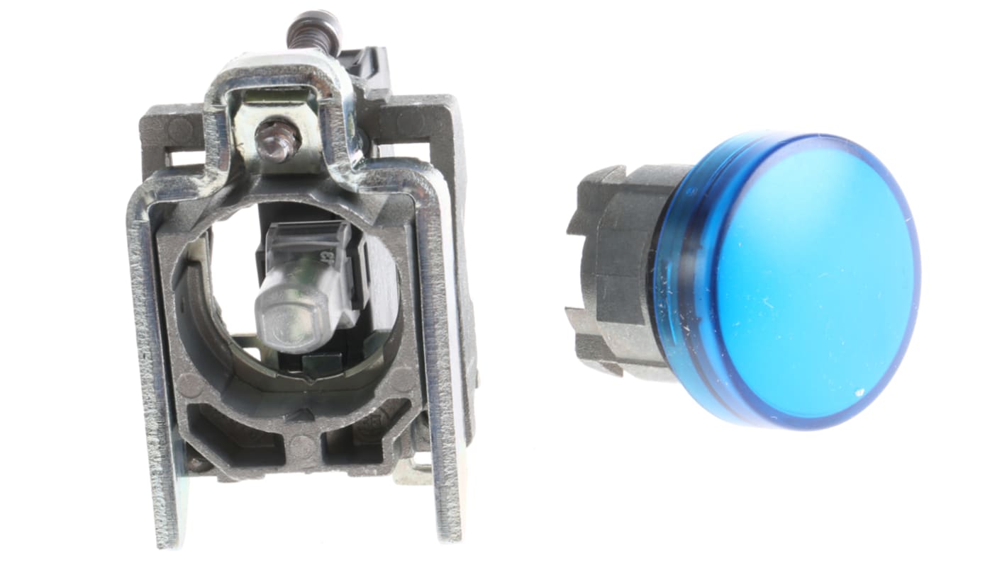 Lampada Pilota LED Universale 22mm Schneider Electric XB4BVB6 - Montaggio a Pannello IP66/IP67/IP69K per ambienti industriali.