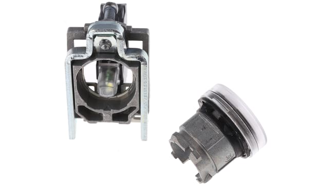 Luce pilota LED universale Schneider Electric XB4BVG1, montaggio a pannello 22mm, IP67, resistente alle idropulitrici - Ideale per macchine e pannelli di controllo.