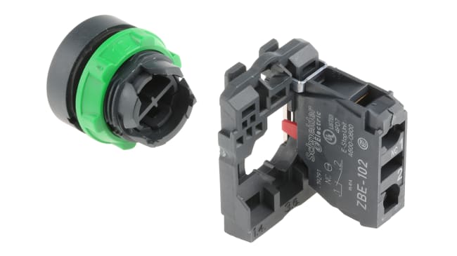 Pulsante SPST rosso Schneider Electric XB5AA42, montaggio a pannello, diametro foratura 22 mm, grado di protezione IP66/IP67/IP69K.