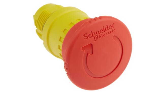 Pulsante di arresto di emergenza Schneider Electric XB5AS8445, Ø 40mm, IP69K, 1 circuito + contatto di segnalazione. Ideale per macchinari industriali e ambienti difficili. Acquista ora!