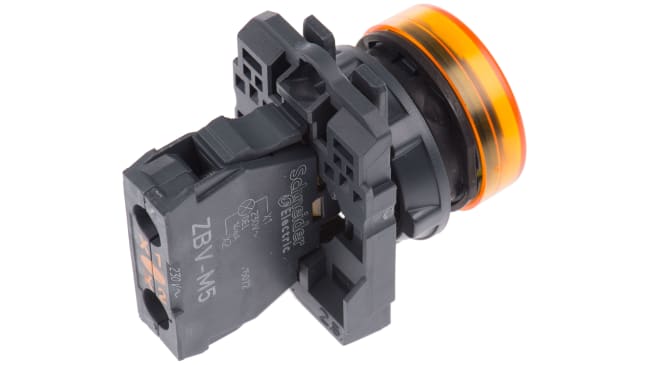 Spia pilota LED Schneider Electric XB5AVM5, 22mm, montaggio a pannello, IP66/IP67 - Ideale per ambienti industriali difficili.