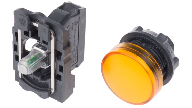 Spia pilota LED Schneider Electric XB5AVM5, 22mm, montaggio a pannello, IP66/IP67 - Ideale per ambienti industriali difficili.