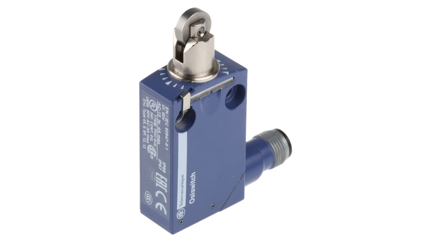 Interruttore di fine corsa Telemecanique Sensors XCMD2102C12, configurazione NO/NC, protezione IP66/IP67/IP68, dimensioni 30mm x 50mm x 16mm.