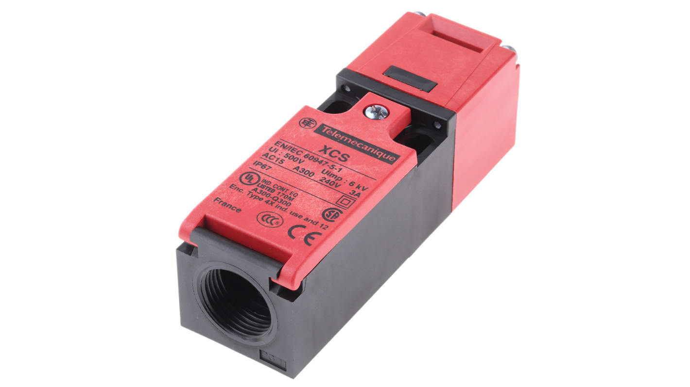 Interruttore di interblocco di sicurezza a chiave Telemecanique Sensors XCSPA691, 1NC/1NA, IP67, 240V, 6A, dimensioni 93.5mm x 30mm x 30mm.