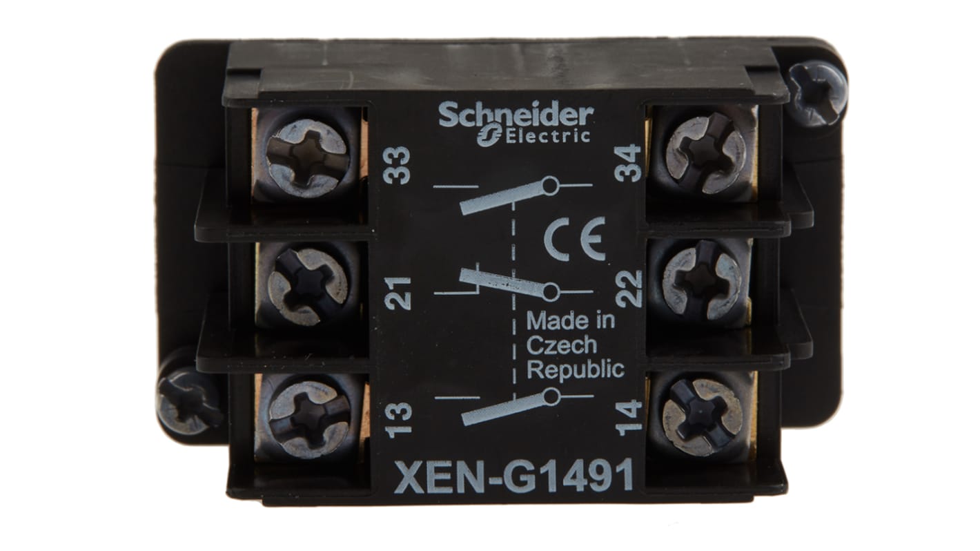 Schneider Electric XENG1491 Blocco contatti 2NO + 1NC per applicazioni elettriche. Alta affidabilità e prestazioni.