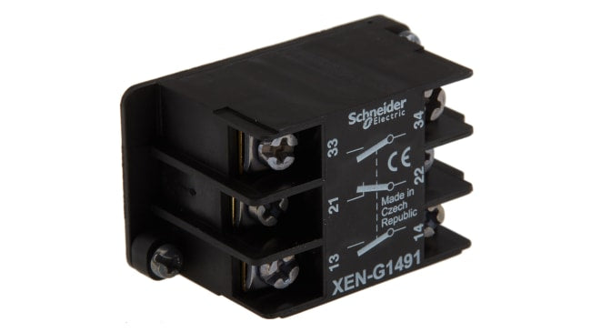 Schneider Electric XENG1491 Blocco contatti 2NO + 1NC per applicazioni elettriche. Alta affidabilità e prestazioni.