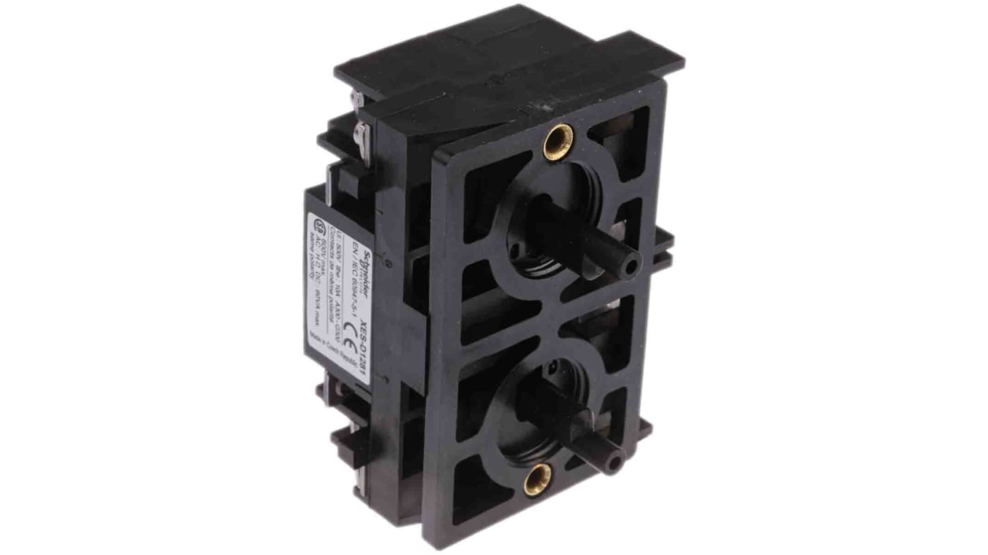 Blocco contatto finecorsa Schneider Electric XESD1281, 2 poli, 1 CO e 1 NA, per applicazioni in paranchi e gru.