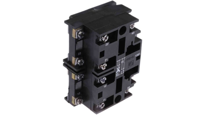 Blocco contatto finecorsa Schneider Electric XESD1281, 2 poli, 1 CO e 1 NA, per applicazioni in paranchi e gru.