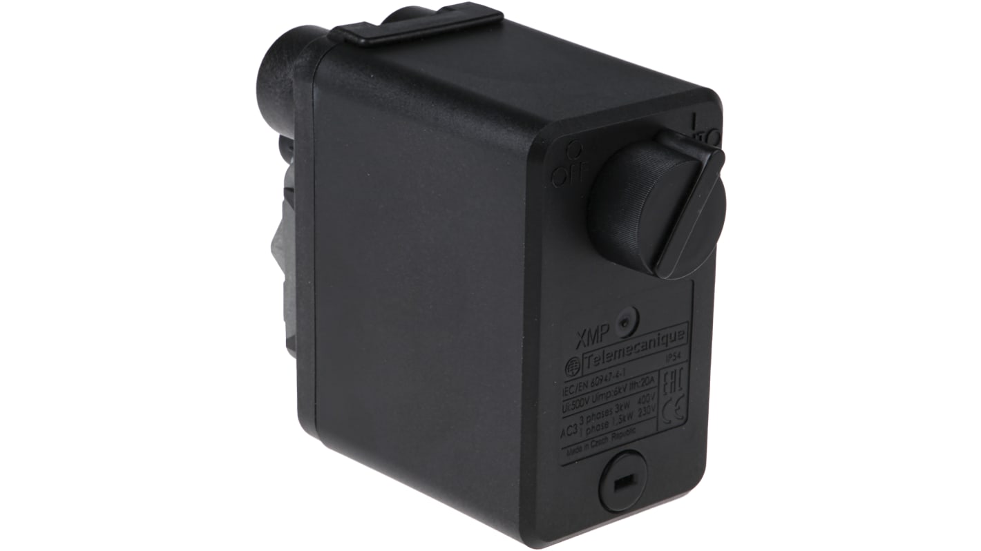Sensore di pressione differenziale Telemecanique Sensors XMPE12C2131, max 12 bar, attacco G 1/4, IP54, per aria e acqua.
