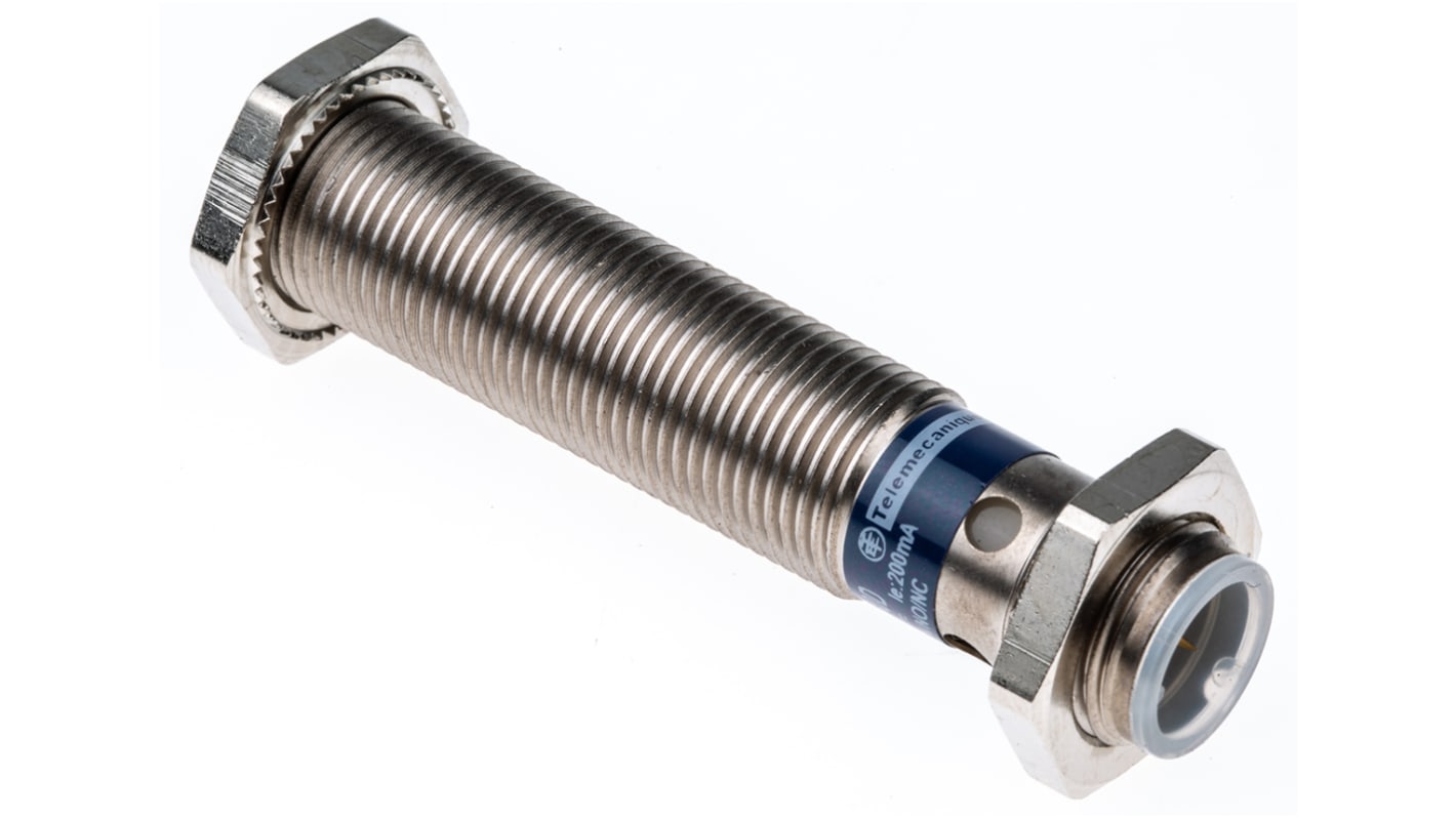 Sensore di prossimità induttivo Telemecanique XS1M12KP340D, rilevamento 2 mm, PNP/NPN, per applicazioni industriali.