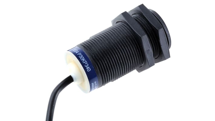 Sensore di prossimità cilindrico Telemecanique Sensors XS4P30KP340, PNP/NPN, M30, rilevamento 15 mm, IP68, montaggio non a filo.