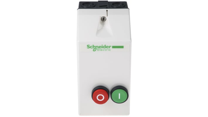 Starter DOL automatico Schneider Electric LE1D12P7, potenza 7,5 kW, tensione 690 V, dimensioni 166x88x128,5 mm, montaggio relè sovraccarico.