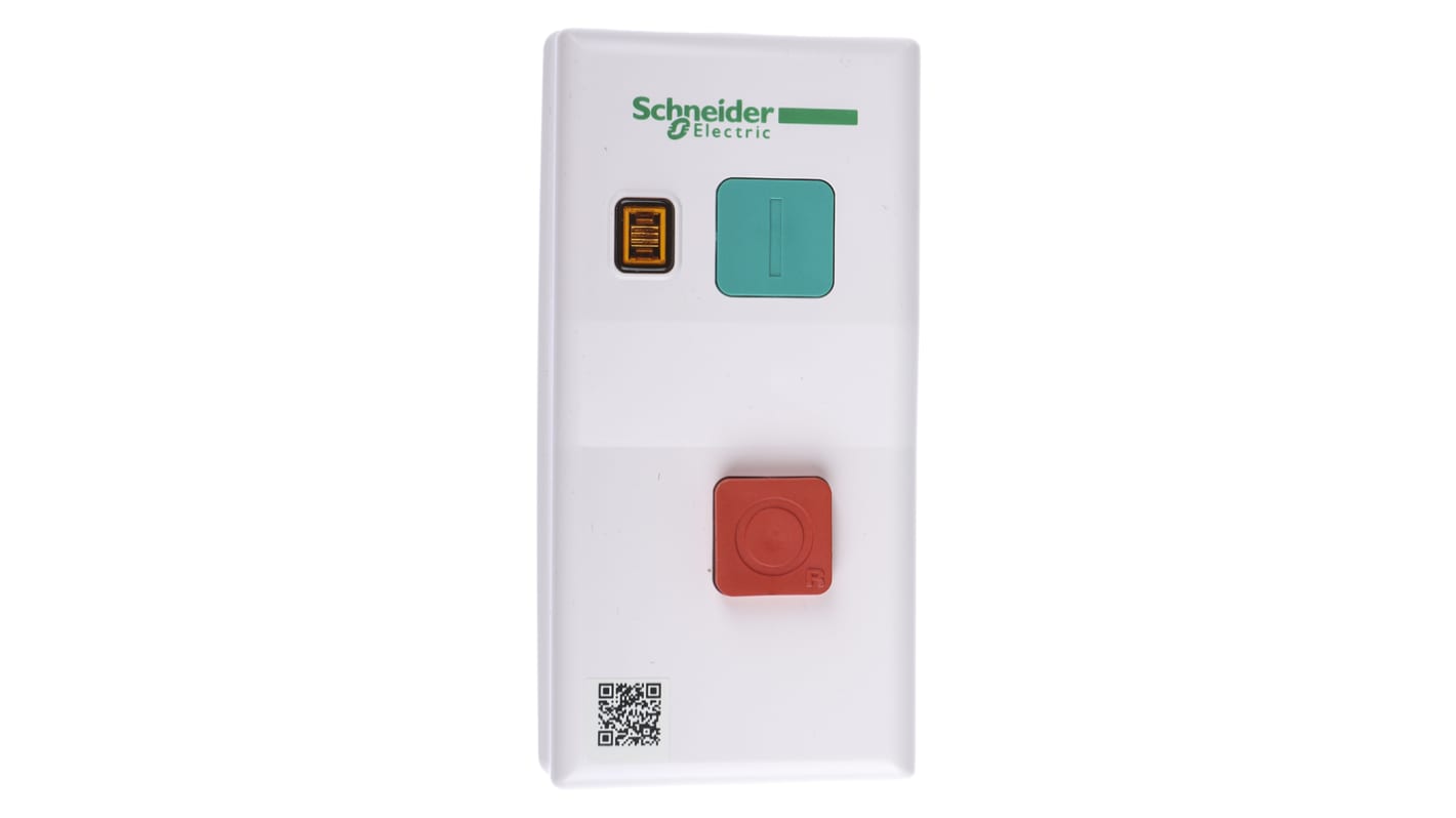 Starter DOL automatico Schneider Electric LE1M35V7, potenza 7,5 kW, 16 A, IP65, montaggio su guida DIN, dimensioni 160x78x108 mm.