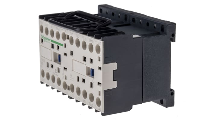 Teleinvertore reversibile Schneider Electric LP2K0610BD, 3 poli, 3 kW, 24 V c.c., dimensioni 58x90x57 mm.