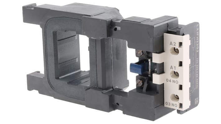 Bobina contattore Schneider Electric LX1FH2202 per serie LC1, compatibile con contattori tripolari e quadripolari.
