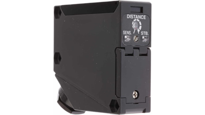 Sensore fotoelettrico Panasonic EQ-511, design compatto, rilevamento 100 mm a 2,5 m, montaggio a pannello, IP67.