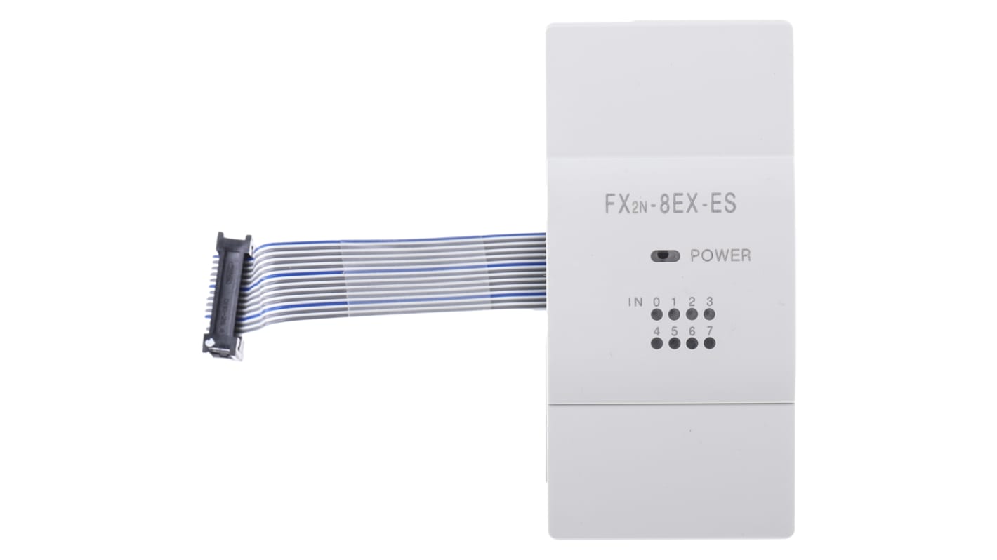 Modulo di espansione Mitsubishi Electric FX2N-8EX-ES/UL per PLC FX3U, 8 ingressi/uscite, montaggio su guida DIN, 90 x 350 x 87 mm.