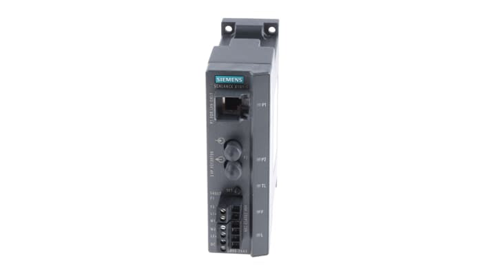 Siemens 6GK5101-1BB00-2AA3, modulo LAN SCALANCE con 1 porta RJ45, montaggio su guida, dimensioni 125 x 40 x 124 mm.