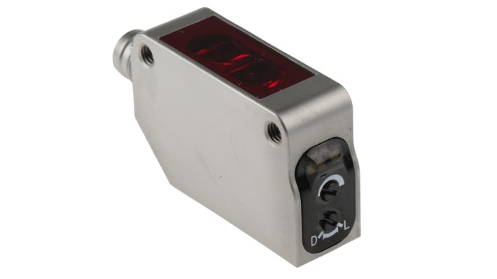 Omron E3ZM-D87, sensore fotoelettrico rettangolare a diffusione, rilevamento 1 m, corpo in acciaio inox, IP67/IP69K.