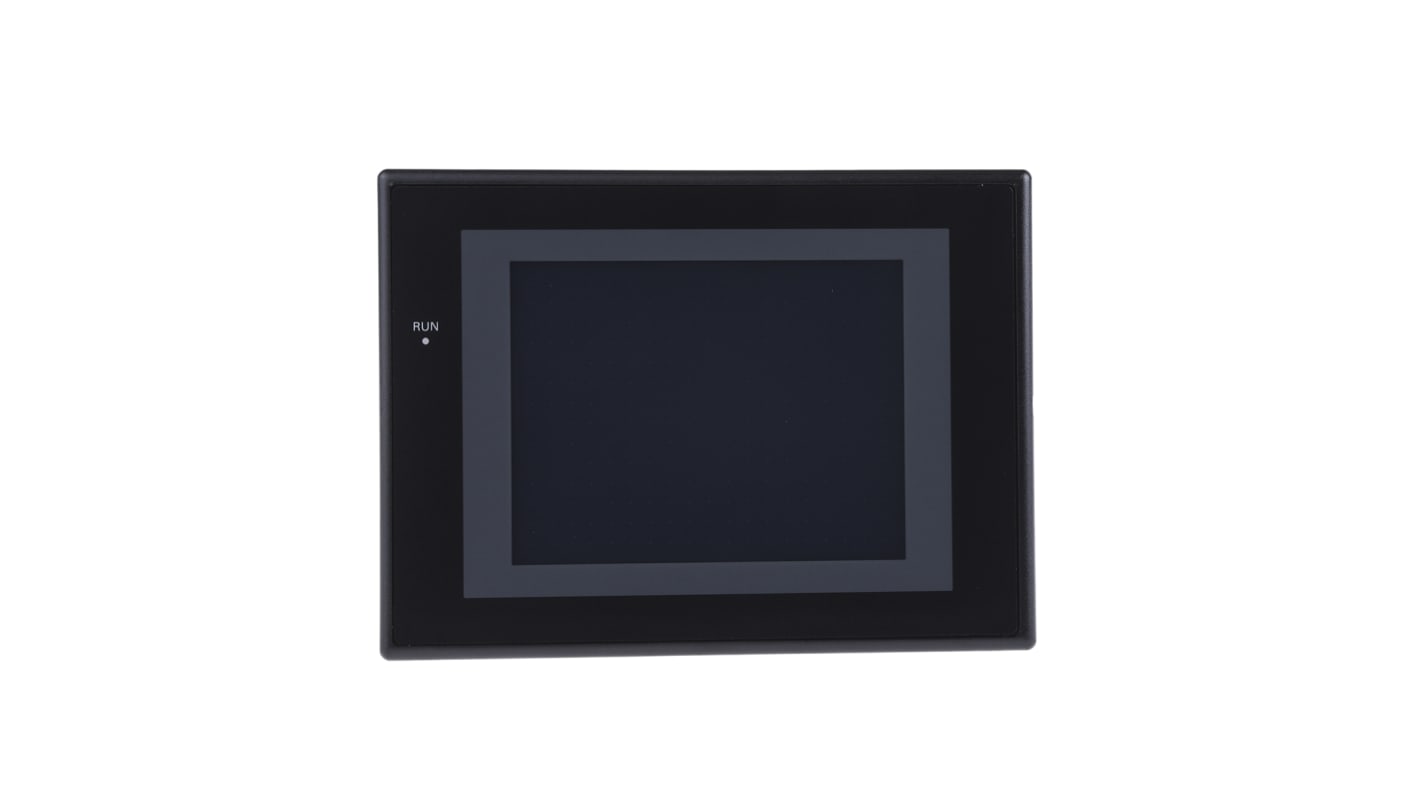 Omron NS5SQ10BV2, display HMI touchscreen 5,7", risoluzione 320x240, IP65, alimentazione 24 V c.c., dimensioni 195 x 142 x 53,8 mm.