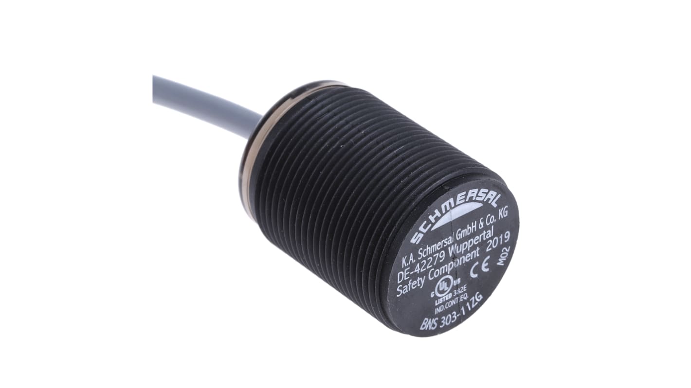 Interruttore di sicurezza senza contatto Schmersal BNS 303-11ZG, 24V cc, grado di protezione IP67, dimensioni 44mm x 30mm.