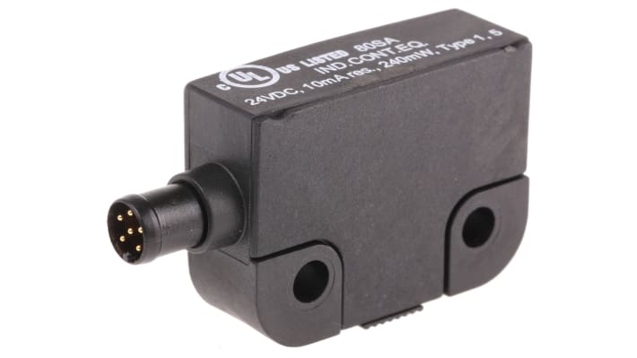 Interruttore di sicurezza Schmersal BNS 260-02/01ZG-ST-R, senza contatto, 24V cc, custodia plastica, IP67, dimensioni 52x36x13 mm.