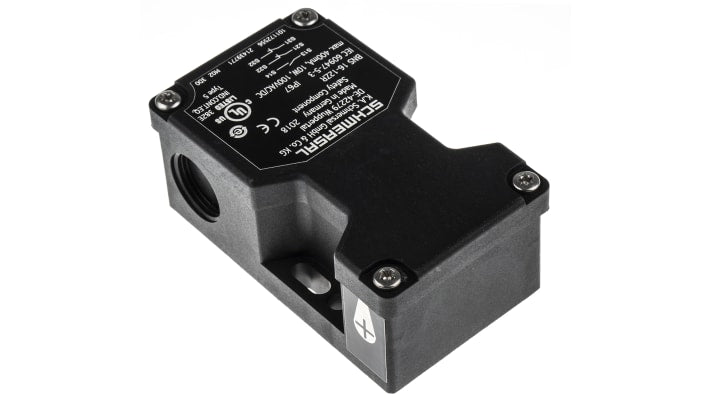 Interruttore di sicurezza senza contatto Schmersal BNS 16-12ZR, IP67, 100V, dimensioni 39x52x90 mm, distanza di commutazione 8 mm (ON).