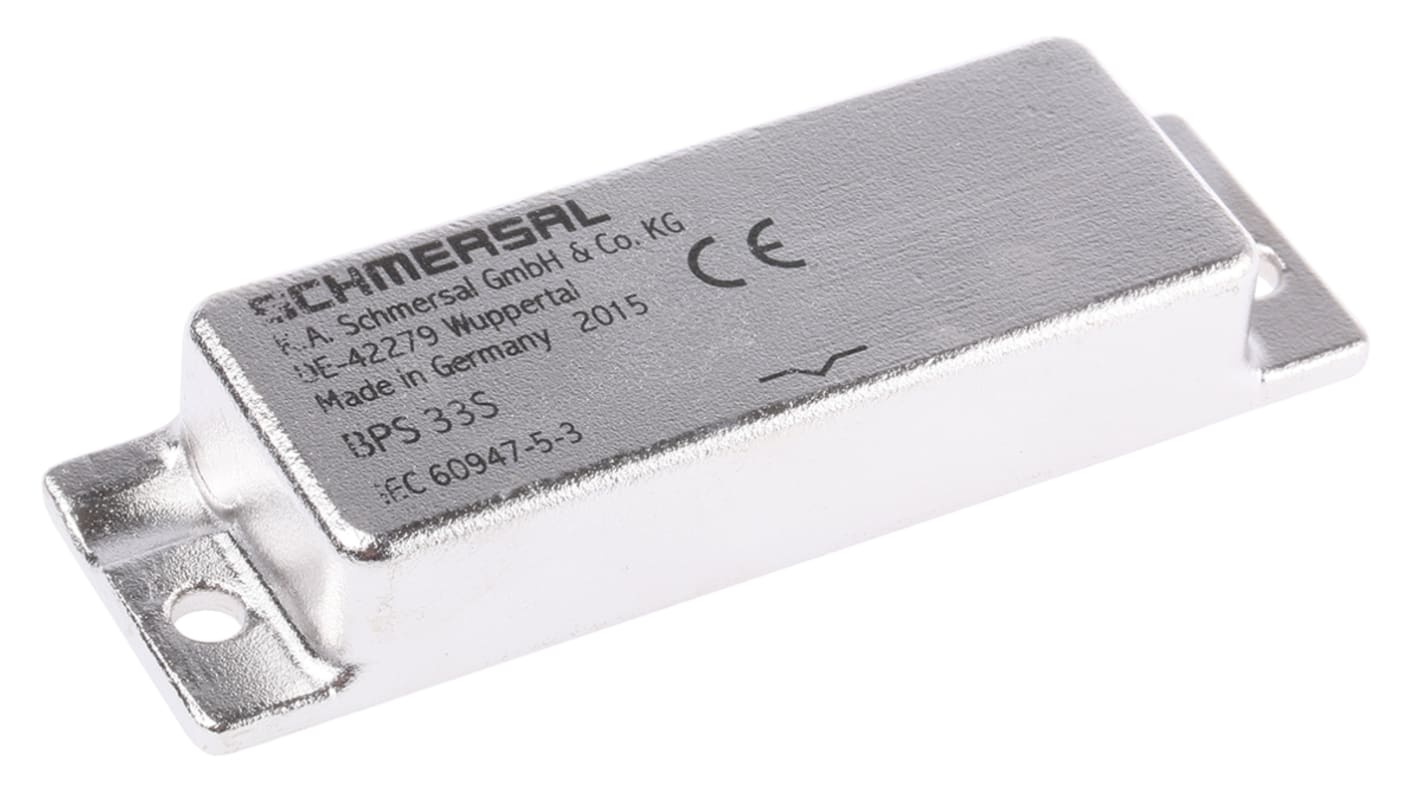 Interruttore di sicurezza Schmersal BPS 33S, senza contatto, in acciaio INOX 316, dimensioni 88mm x 27mm x 14,5mm, grado di protezione IP67.