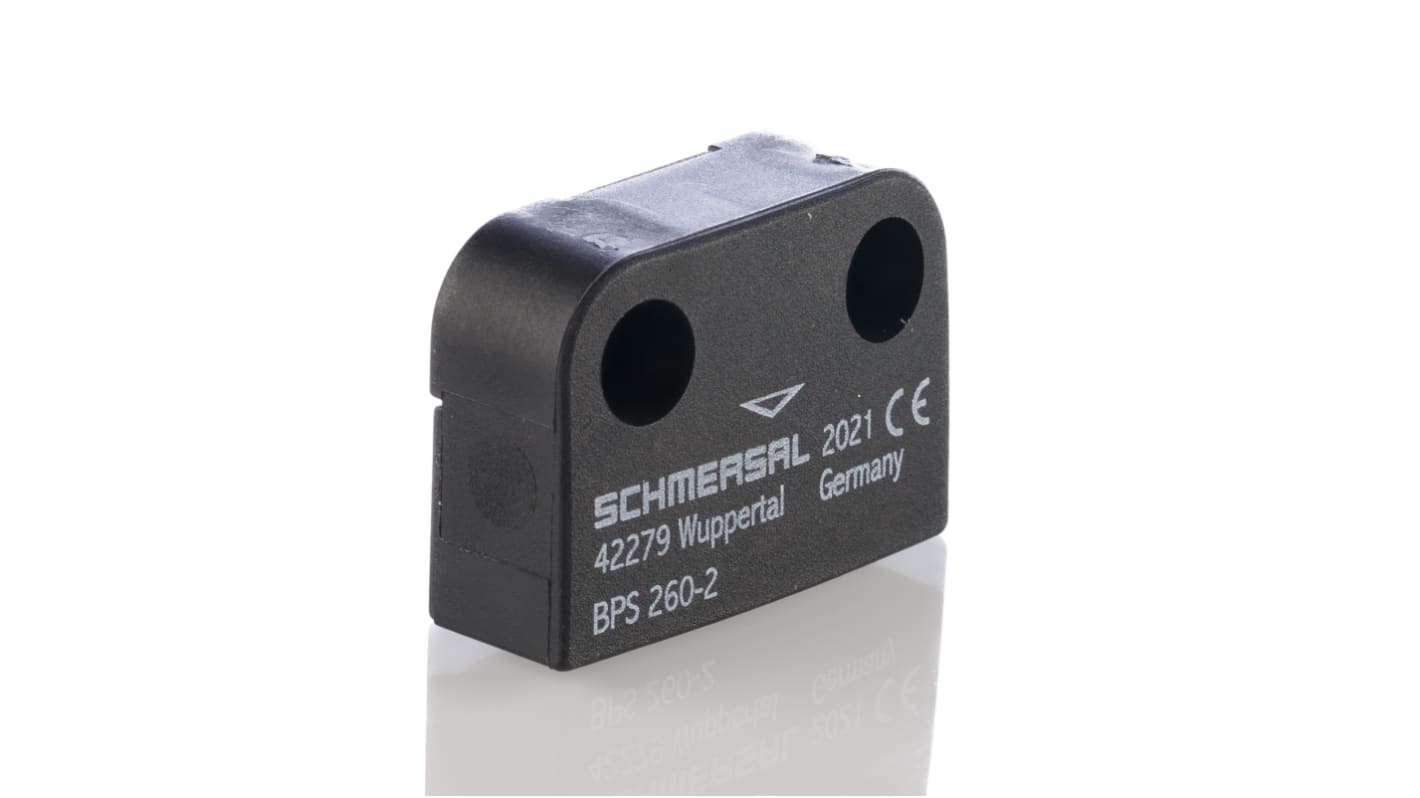 Interruttore di sicurezza Schmersal BPS 260-2, design compatto 36 x 26 x 13 mm, montaggio a porta, grado di protezione IP67.