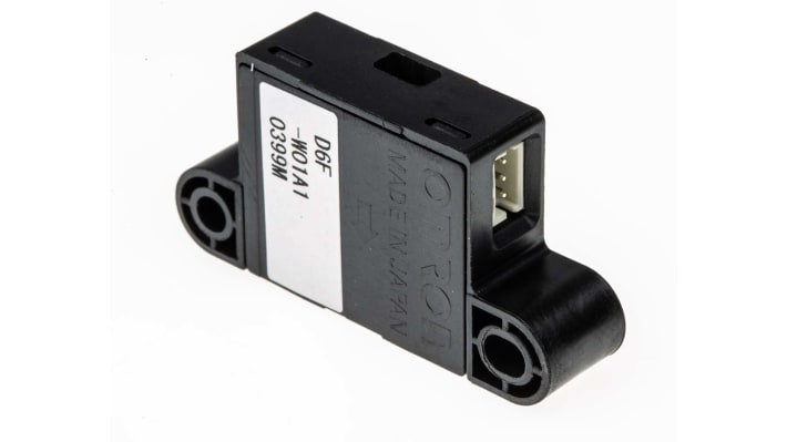 Sensore flusso d'aria Omron D6F-W01A1, alimentazione 10,8-26,4 V c.c., uscita 1-5 VDC, grado di protezione IP40.