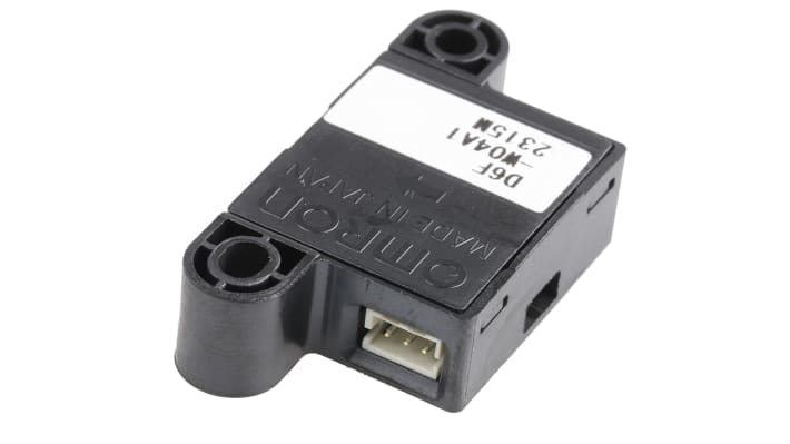 Omron D6F-W04A1, regolatore di flusso analogico con sensore MEMS, dimensioni 39 x 20 x 9 mm, alimentazione 10,8-26,4 V c.c.