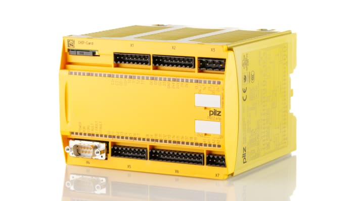 Controller di sicurezza Pilz 773100 PNOZmulti, 20 ingressi, 6 uscite, dimensioni 94 x 135 x 121 mm, grado di protezione IP20.