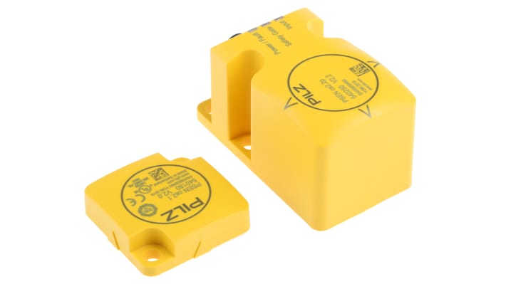 Interruttore di sicurezza senza contatto Pilz PSENmag, 24V cc, distanza di commutazione 15mm, grado di protezione IP67.