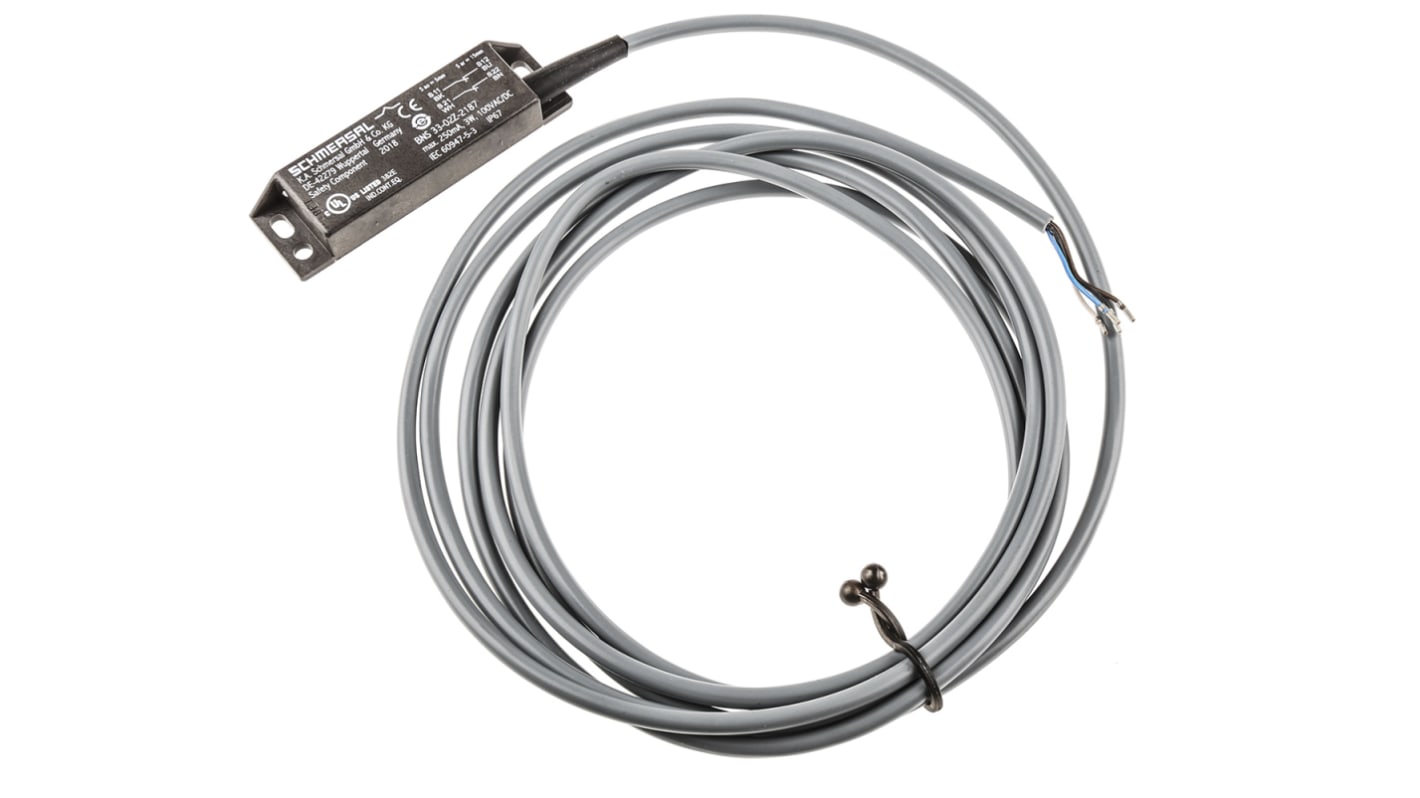 Interruttore di sicurezza Schmersal BNS 33-02Z-2187-3M, magnetico, 2NO, IP67, dimensioni 88x50x13mm, per tensione 100V.